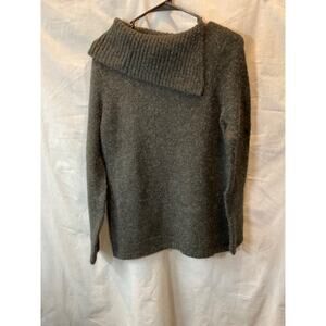 Cable Stitch Women's Med Charcoal Grey Long Sleeve Sweater Acrylic/Wool Blend